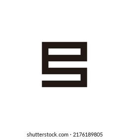 Letter eS connect, square geometric symbol simple logo vector