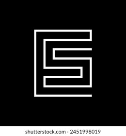 Letter ES creative line monogram logo design