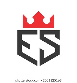 Letter ES Crown Logo. Crown on Letter ES Logo Design-Vorlage