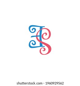 letter es curves spiral overlap linked colorful logo vector