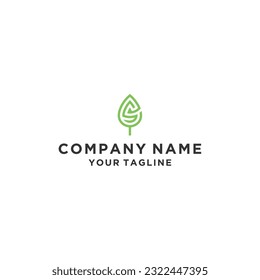 Letter ES Leaf logo design template	