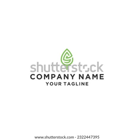 Letter ES Leaf logo design template	