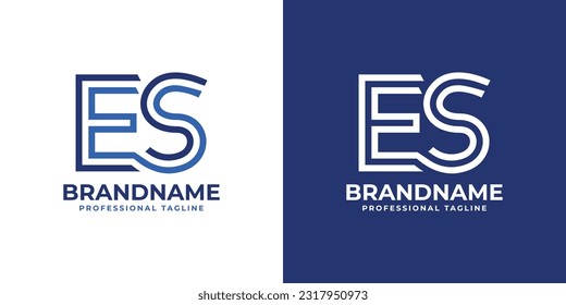 Letter ES Line Monogram Logo, suitable for any business with ES or SE initials.