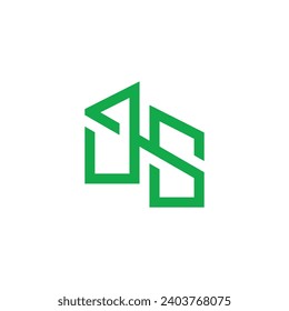 letter es linked geometric line logo vector 