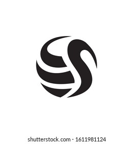 Letter ES logo. Circle icon company