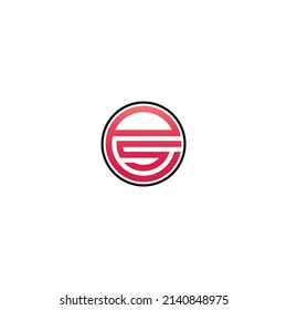 Letter es logo design with circle shape style vector