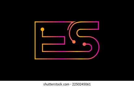 Diseño del logotipo de la letra ES. Vector de diseño de monograma del logotipo ES