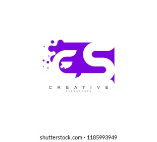 Letter ES Logo Design Vector with Abstract Square Shape Dots