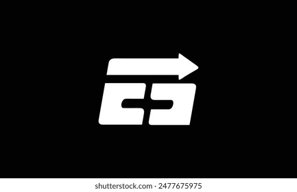 Letter ES logo icon black and white