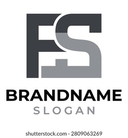 Letter ES logo template with brandname and slogan text icon