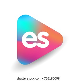 Letter ES logo in triangle shape and colorful background, letter combination logo design for business and company identity.
