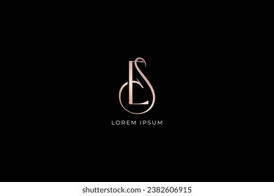 Letter es modern luxury logo, abstract style design creative golden wordmark design typography illustration, se wordmark, es logo