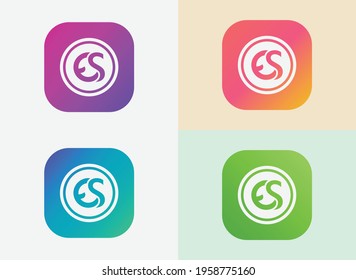 Letter ES, SE, E and S logo set with the gradient design template, the concept of modern technology. Application icon design for iOS and Android for your business or, corporate identity.