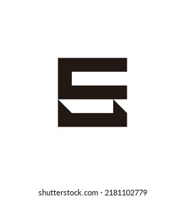 Letter ES SE E S square, outlines geometric symbol simple logo vector