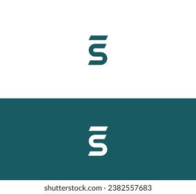 Letter ES, SE, FS, SF logo design template elements. Modern abstract digital alphabet letter logo.