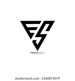 Letter Es or Se initial creative line art geometric modern abstract monogram logo