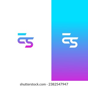 Letter ES, SE logo design template elements. Modern abstract digital alphabet letter logo.