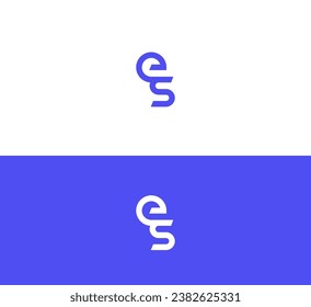 Letter ES, SE logo design template elements. Modern abstract digital alphabet letter logo.