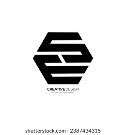 Letter Es or Se modern hexagonal creative monogram polygon logo