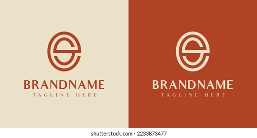 Letter ES or SE Oval Logo, suitable for any business with ES or SE initials.