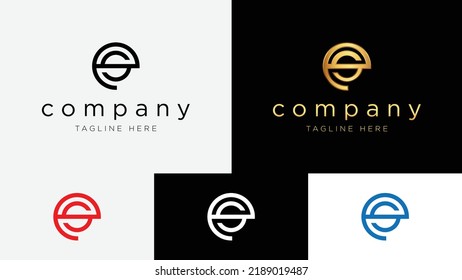 Letter ES S,E unique logo vector sign template.Modern alphabet E,S SE monogram Icon Logo design Illustration