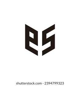 Letter es shield geometric symbol simple logo vector