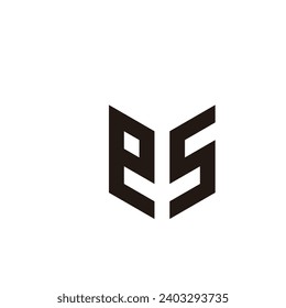 Letter es Shield geometric symbol simple logo vector 