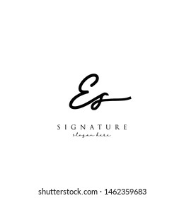 Letter ES Signature Logo Template - Vector