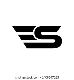 Letter ES simple logo design vector