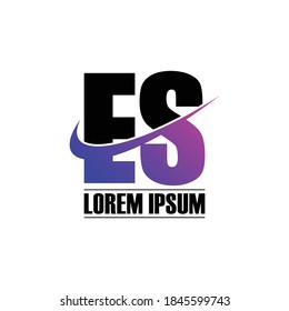 Letter ES simple logo design vector