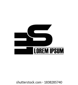 Letter ES simple monogram logo design vector