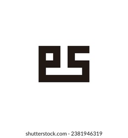 Letter es square connect geometric symbol simple logo vector