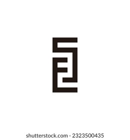 Letter ES square geometric symbol simple logo vector