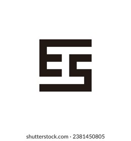 Letter ES square geometric symbol simple logo vector