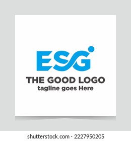 Letra ESG logotipo marca inspiración Royalty libre