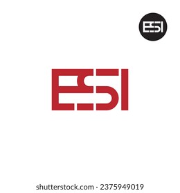 Diseño de logotipo de monograma ESI Carta