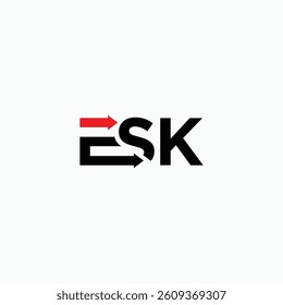 Letter esk logo, vector template
