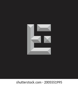 letter et 3d gradient shadow logo vector