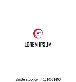 Letter ET Brush Circle Abstract Creative Modern Business Logo