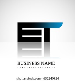 letter ET company linked letter logo icon blue and black. Vector design for company identity.