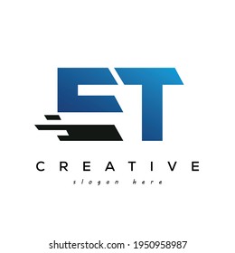 Letter ET Fast Speed and e commerce Logo Design Element