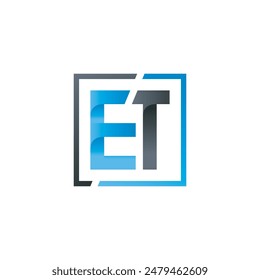 Letter ET Farbverlauf Logo Design Vektorgrafik Bild. Initial Et Vektorgrafik Farbverlauf Logo Design Vorlage
