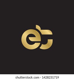Letter et linked lowercase logo design template elements. Gold letter Isolated on black  background. Suitable for business, consulting group company.