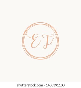 Letter ET logo template, Creative fashion logo design, couple letter , wedding concept -vector