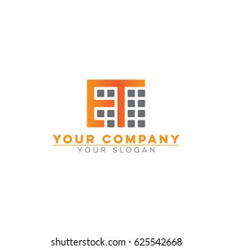 letter ET logo vector