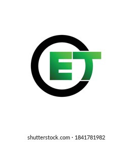 Letra ET simple vector de diseño de logotipo