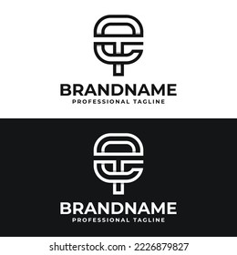 Letter ET or TE Monogram Logo, suitable for any business with ET or TE initials.