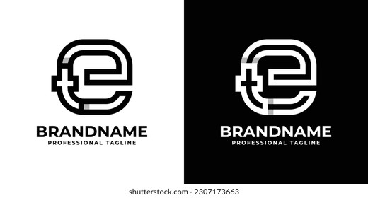 Letter ET or TE Monogram Logo, suitable for any business with ET or TE initials