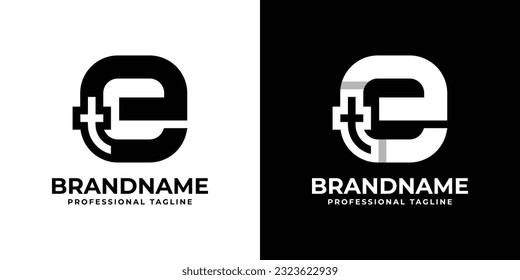 Letter ET or TE Monogram Logo, suitable for any business with ET or TE initials