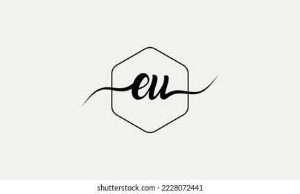 letter EU logo design. EU logo design vector template.